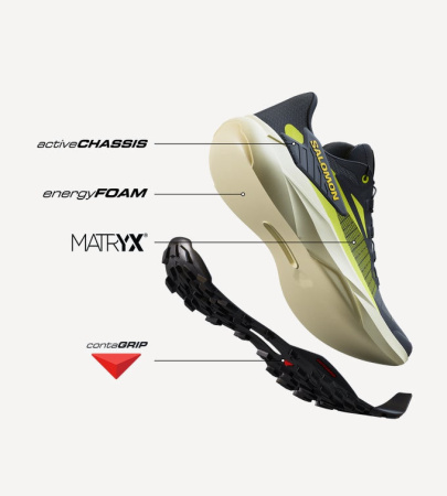 Кроссовки GENESIS (RU 43.5 UK 10 USm 10.5 СМ 28; black/sulphur spring/transparent yellow)